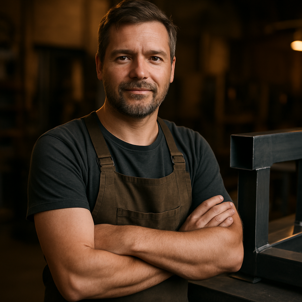 Inhaber von Metallbau Kornelsen in seiner Werkstatt